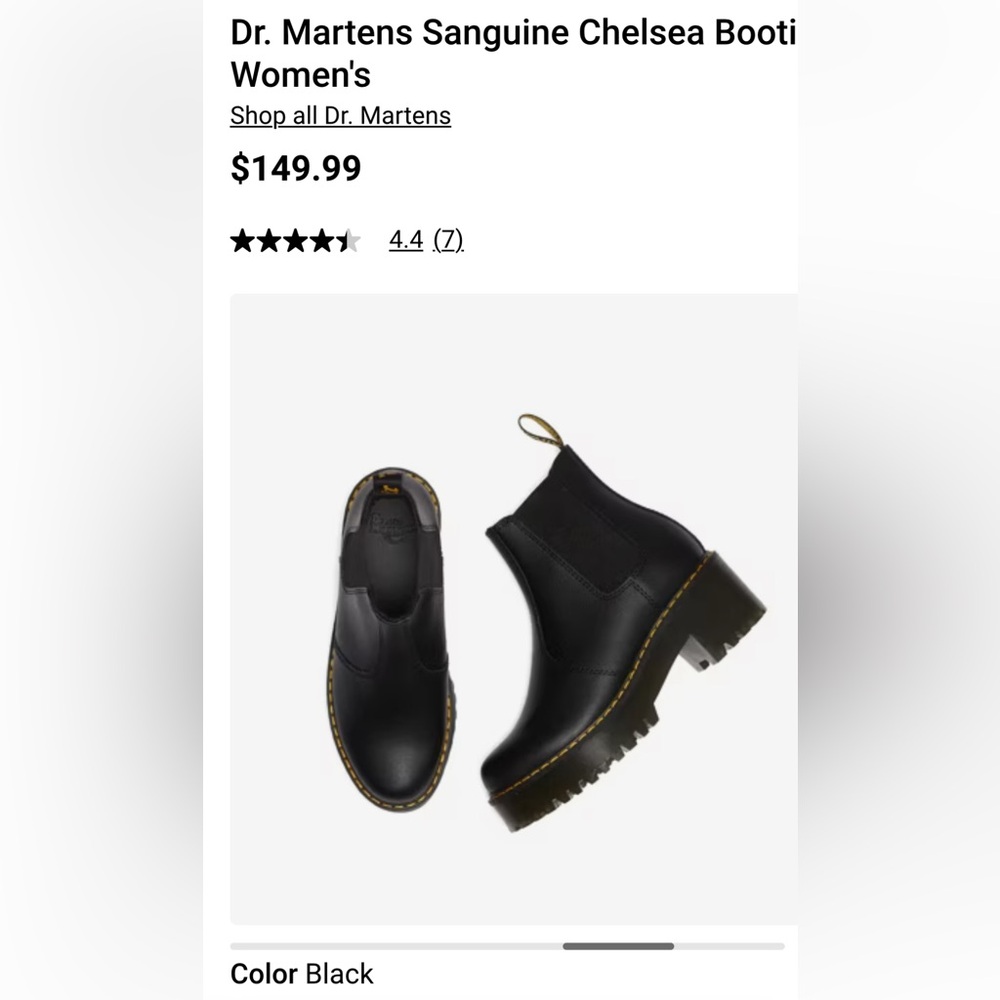 Dr. Martens sanguine Chelsey boot leather size 6